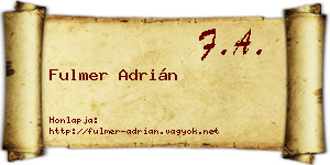 Fulmer Adrián névjegykártya